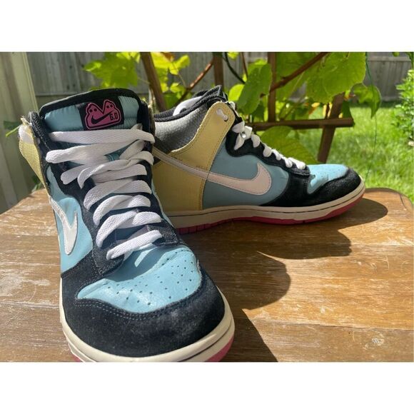 Nike Shoes - Nike Dunk High 6.0 Yellow Blue Casual Shoes Sneakers Women's Size 8